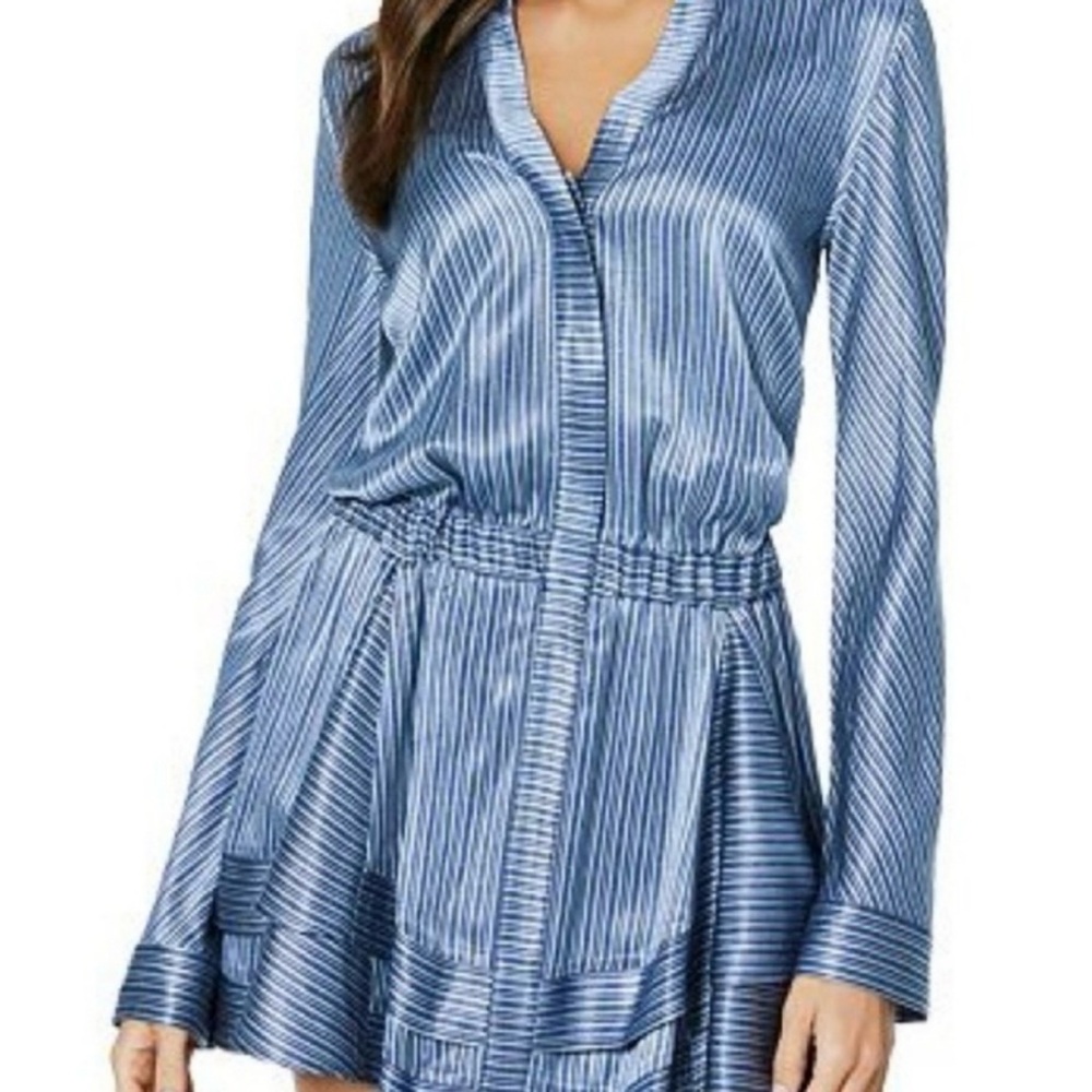 Ramy Brook Shimmering Blue Long Sleeve Dress